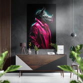 Fashionate Rhino Brushed Aluminum Dibond Wall Art.